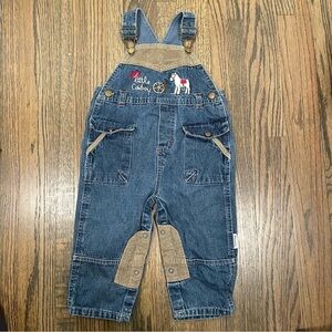 Vitamins Kids 90s Y2K little Cowboy denim overalls size 18M